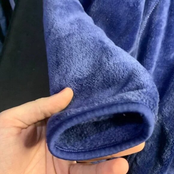 32 DEGREES HEAT GIRL'S M Dark blue FAUX VELOUR JACKET COAT POLYESTER-15 - Picture 2 of 2